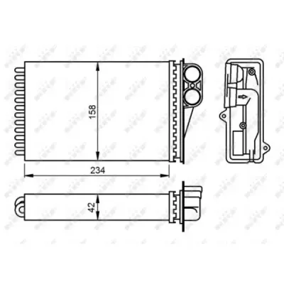 Schimbator caldura, incalzire habitaclu NRF 54304