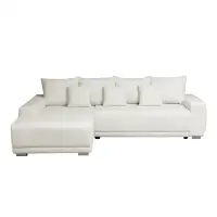 Coltar MARIBO L BUCLE extensibil, cu arcuri si lada depozitare, colt stanga, crem, 282x205x92 cm