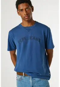 Tricou din bumbac cu imprimeu logo - Albastru oceanic/Albastru ultramarin