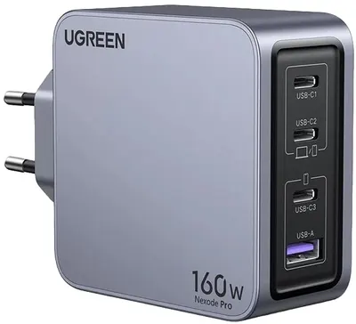 Încărcător Ugreen - X763 Nexode Pro, USB-A/C, 160W, gri