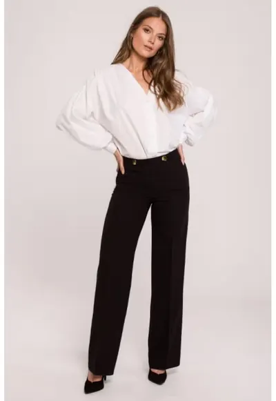 Pantaloni cu croiala dreapta - - Negru