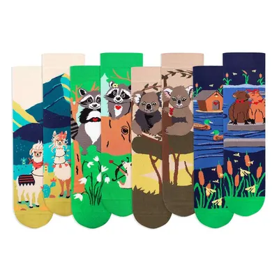 Cutie cu 4 perechi de sosete din bumbac organic Arty Socks Animale Indragostite