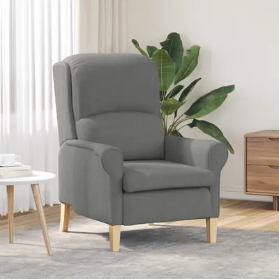Gossi fotoliu gri inchis gri inchis tesatura si lemn standard ergonomic