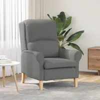 Gossi fotoliu gri inchis gri inchis tesatura si lemn standard ergonomic