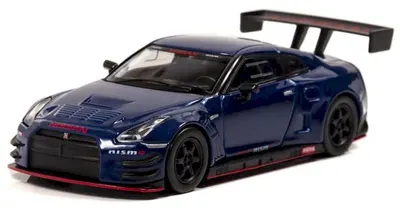 Model de colecție Carnel Modern: Automobile - Nissan GT-R NISMO GT3 (R35), Albastru metalizat, 2015