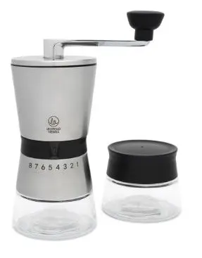 Moară de cafea manuală cu borcan de sticlă Leopold Vienna