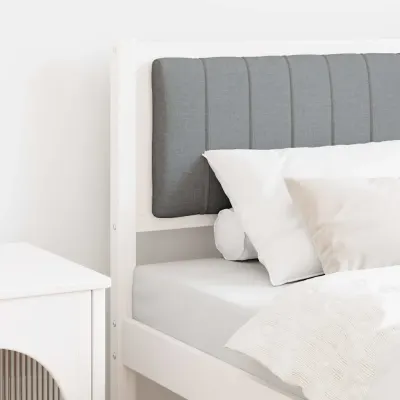 vidaXL Tăblie tapițată cu headboard Alb 80 cm Lemn de pin masiv