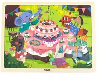 Puzzle din lemn Viga -Ziua de naștere în pădure, 24 piese