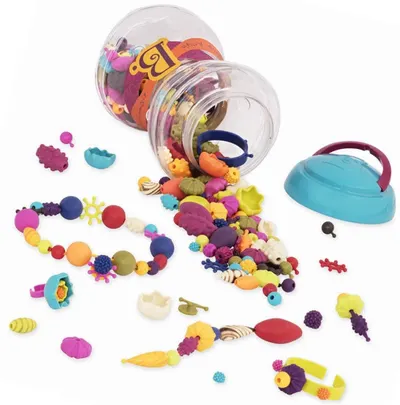 Set educativ Battat - Margele multicolore Pop Art, 300 de bucati