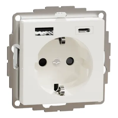 Merten SysM Priza 2P+E+USB A+C 3A obt alb polar