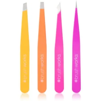 Brushworks Combination Tweezer Set set pensete pentru sprâncene
