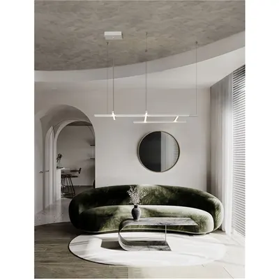 Lampa suspendata PACE Triac Dimabil Nisipiu Alb Aluminiu & Acrylic LED 83 Wat 220-240Volt 4847Lm 3000K IP20 Deschis sus & jos