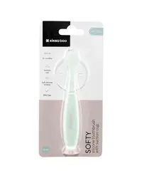 Periuta de dinti pentru bebelusi KikkaBoo Softy Mint din silicon,recomandata de la 6 luni, cu ventuza pentru fixare pe chiuveta,Fara BPA