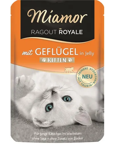MIAMOR Ragout Royale in Jelly Poultry Kitten plic hrana pentru pisoi 100 g pasare in aspic