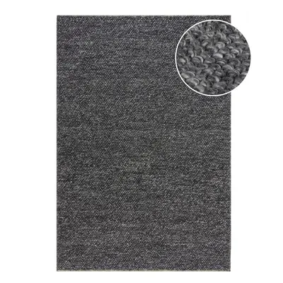 Covor gri închis țesut manual din amestesc de lână 160x230 cm Minerals – Flair Rugs