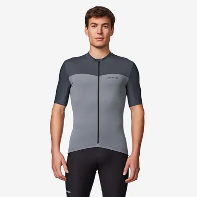 Tricou ciclism pe șosea ajustat EDR 2 Gri Bărbați