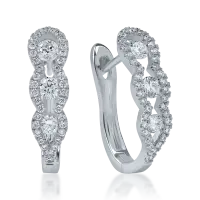Cercei rotunzi din aur alb cu diamante de 0.48ct