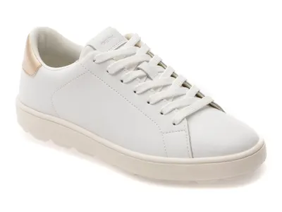 Pantofi sport GEOX albi, D65PJA, din piele naturala