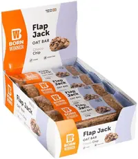 Flap Jack Oat Bar, ciocolată cu bucăți, 12 buc, Born Winner