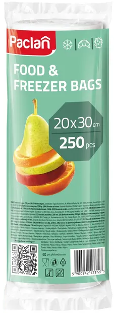 Pungi de depozitare și congelare Paclan - 2 l, 20 x 30 cm, 250 buc.