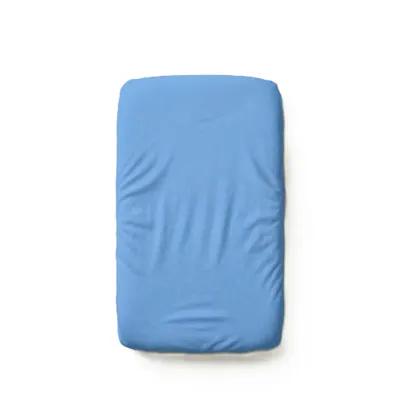 Cearceaf 2 in 1 impermeabil din bumbac organic 90x50 cm Twindeco Albastru