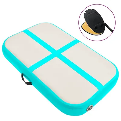 vidaXL Saltea gimnastică gonflabilă cu pompă verde 60x100x10 cm PVC
