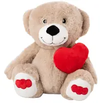 Jucărie de pluș Amek Toys - Ursuleț de pluș cu inimă, bej, 25 cm