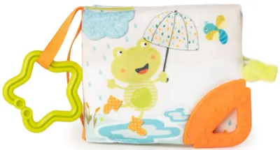 Carte de plus pentru bebelusi Amek Toys - Broasca, 12 x 10 cm