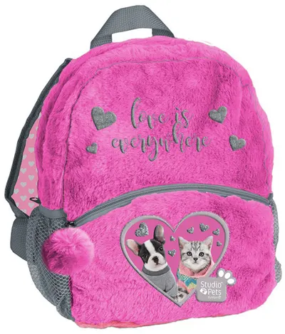 Ghiozdan de plus pentru gradinita Paso Studio Pets - Love is everywhere