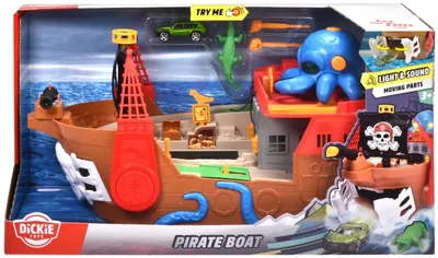 Set de joacă Dickie Toys - Barcă pirat, cu sunet și lumină