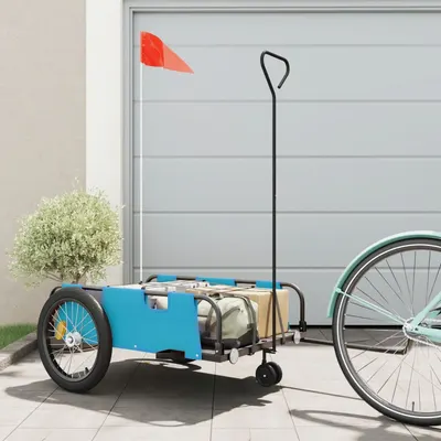 Gossi remorca bicicleta, albastru si negru, tesatura oxford si fier