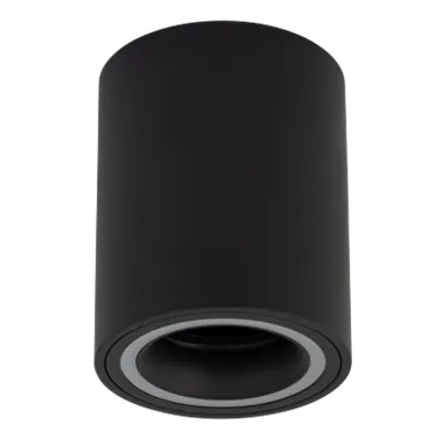 Corp de iluminat pentru montaj aparent, GU10, IP20, rotund, fix, negru