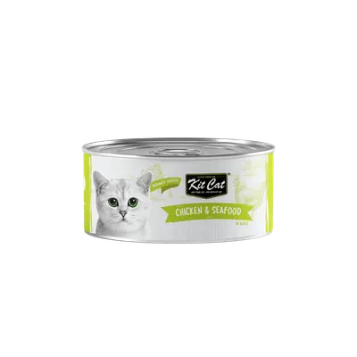 Hrana umeda pentru pisici Kit Cat Pui fără Oase & Toppinguri de Fructe de Mare, 80g