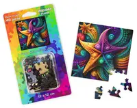 Puzzle mic din lemn - Abstract - Rainbow Starfish
