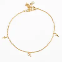 Bratara placata cu aur 14K cu trei cruciulite