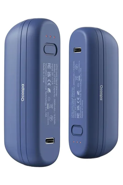 Încălzitor electronic de mâini Ocoopa UT2s mini, 2×6 h, 2×2600 mAh, albastru