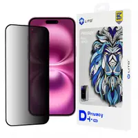 Folie de protectie Ecran Privacy Lito D+ Pro pentru Apple iPhone 16 Plus, Sticla Securizata, Full Glue