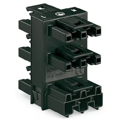 5-way distribution connector; 3-pole; Cod. A; 1 input; 5 outputs; white