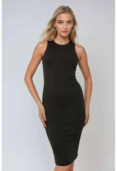 Rochie mini - cu guler halter - neagra