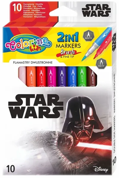 Markere cu 2 varfuri Colorino - Marvel Star Wars, 10 culori