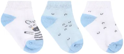 Șosete de vară pentru bebeluși KikkaBoo Stripy Friends - 0-6 luni, 3 buc