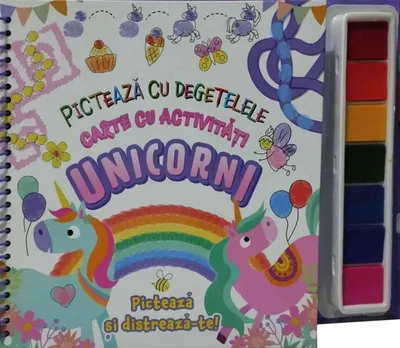 Unicorni. Pictează cu degetele - Hardcover