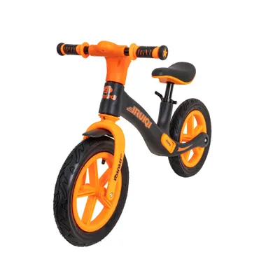 Bicicleta fara pedale pentru copii IRUIQI, roti de cauciuc si scaun reglabil, +3ani, negru si orange Z-TOOLS / ZTS8480 Engros