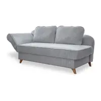 Șezlong gri deschis cu tapițerie din catifea reiată (cu colț pe partea stângă) Chic Charlotte – Miuform