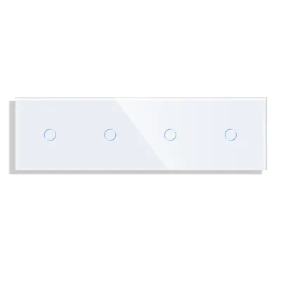 Panou 4 Intrerupatoare Simple cu Touch din Sticla LUXION