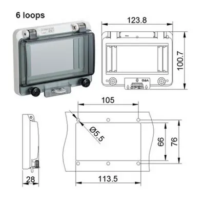 IP67 Usa vizitare tablou electric GB4208 – 6module (fumurie) - lacatuibila