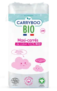 Dischete din bumbac dreptunghiulare BIO, 70 bucati, Carryboo
