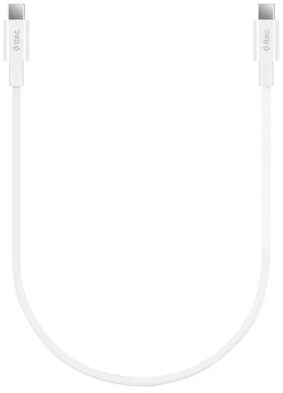 Cablu ttec - Fast Charge, USB-C/USB-C, 0.3 m, 65W, alb