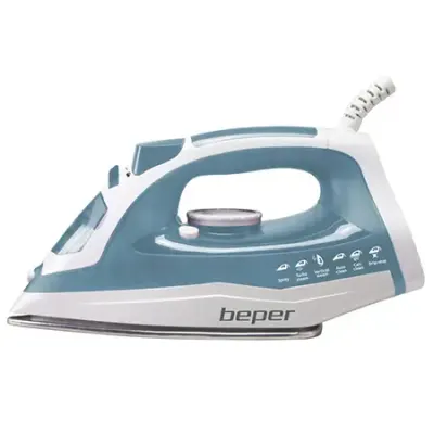 Fier de calcat cu abur BEPER BP204002, 2400 W, Rezervor 280 ml, Debit de abur 25g/min (Alb/Verde)