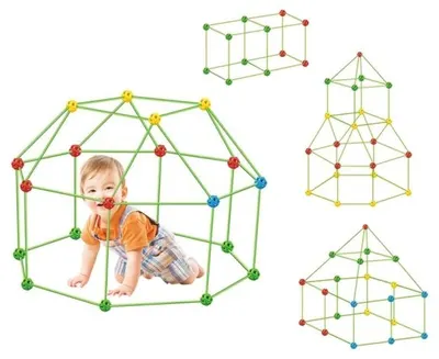 Constructor pentru copii pentru ascunzătoare Raya Toys - 122 piese